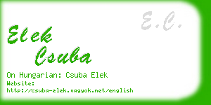 elek csuba business card